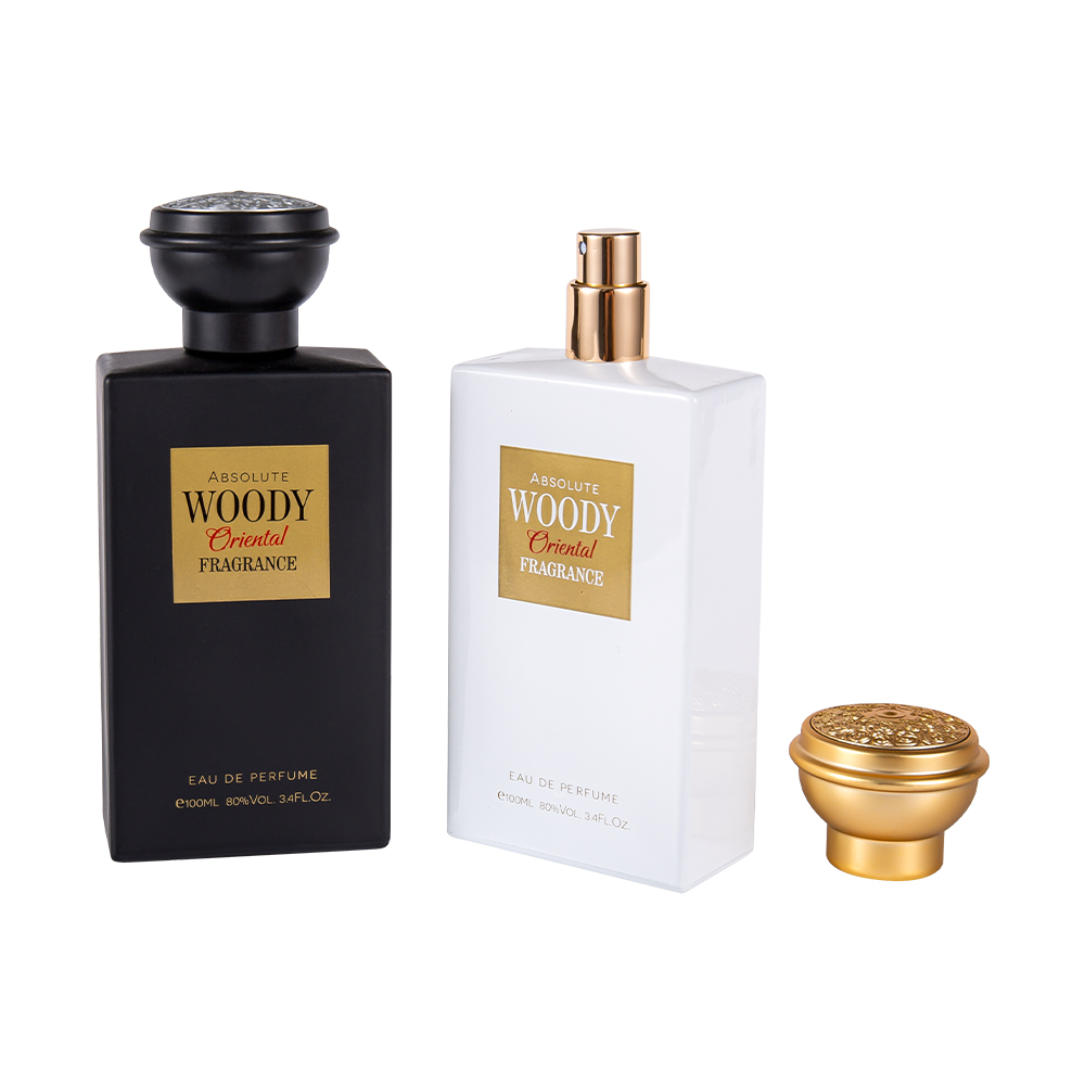 KY2034-WJ2204 100ML Matte Black and White Premium Perfume Bottle Cap Set Arabic Style