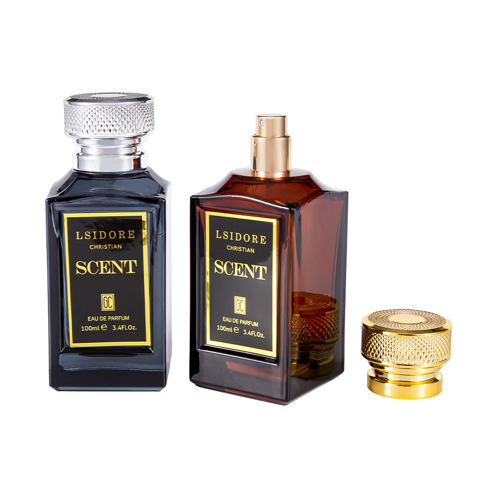 KY1522-WJ2341 100ML Luxuria Hot Stamping Perfume Bottle Set With Unique Perfume Cap